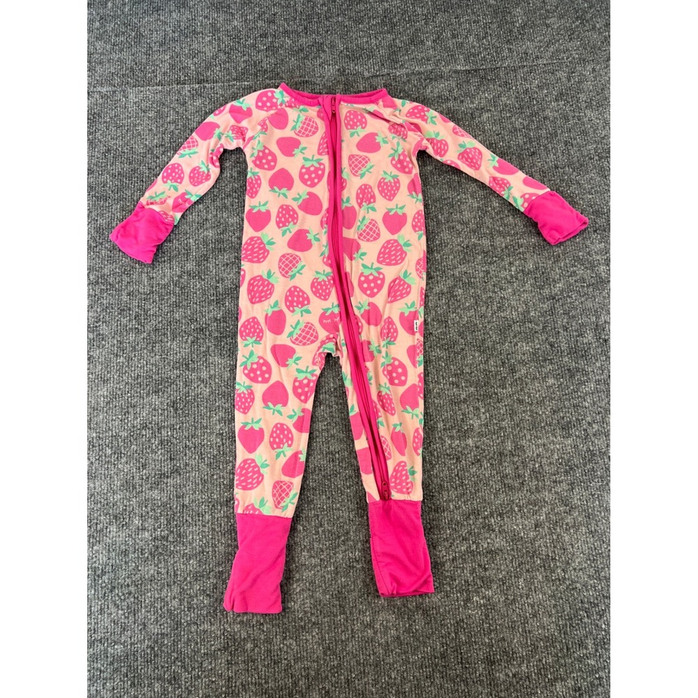 Little Sleepies Sweet Strawberries Zippy Bamboo Viscose Sleeper 6-12 Months